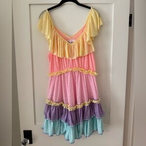 Pitusa Rainbow Ruffle Dress One Size